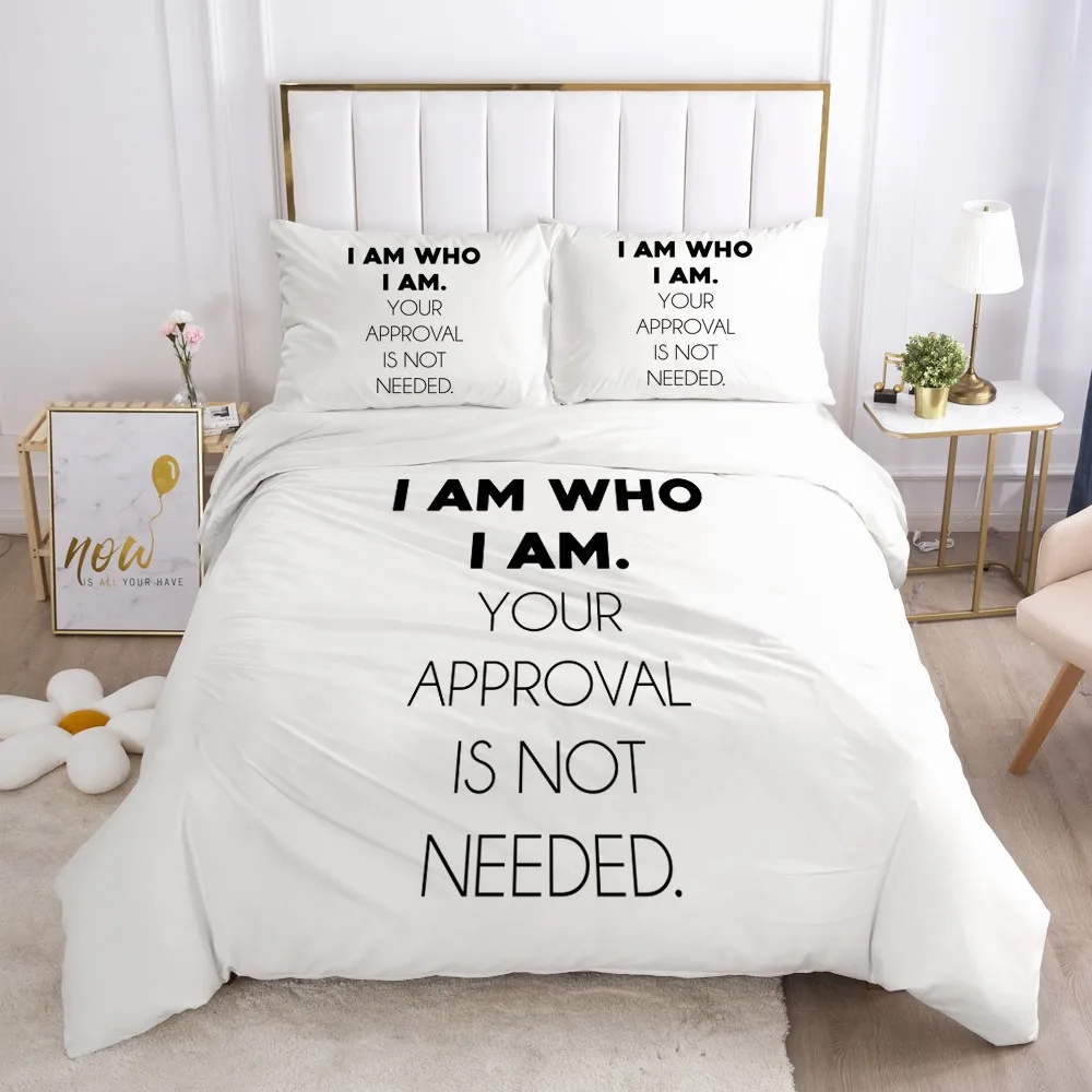 

3D Letter Design Bedding Sets Duvet Cover Sets Bedding Bag Pillow Shams King Queen Full Double Size Custom White Bed