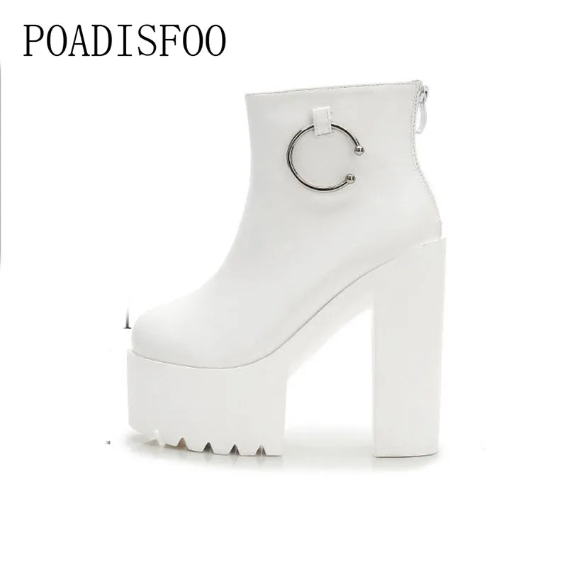 Женские ботильоны на очень высоком каблуке 14 5 см с круглым носком | Обувь