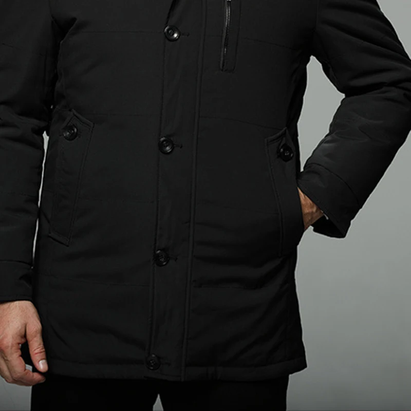 Men's Winter Coat new down jacket men brand long section plus size coat Fox fur collar thicken downcontent 90% | Мужская одежда