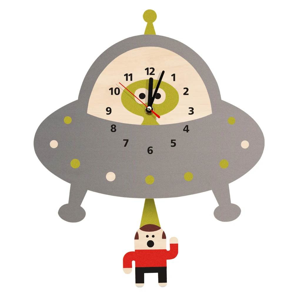 Alien Abduction настенные часы летающая тарелка наружный космос НЛО угнетающие