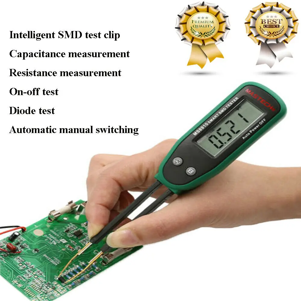 1 шт. x Smart SMD RC Измеритель сопротивления емкости диодов тестер пинцет
