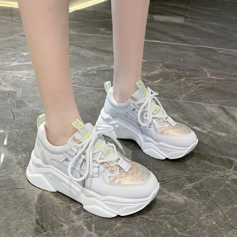 

2020 spring and autumn new sports casual shoes women's fashion wild dad shoes tide thick bottom running shoes X117