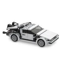 moc high tech back to the future sports car building blocks delorean time machine speed vehicle bricks supercar toy for children