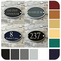 personalised house address plaque or number of signs contemporary oval name plates door sign