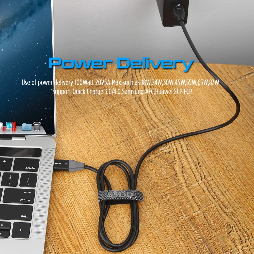 Thunderbolt 3 кабель 40 Гбит/с PD 5A 100 Вт Быстрая зарядка USB C к DisplayPort 4K 5K для MackBook Pro Air iMac USBC