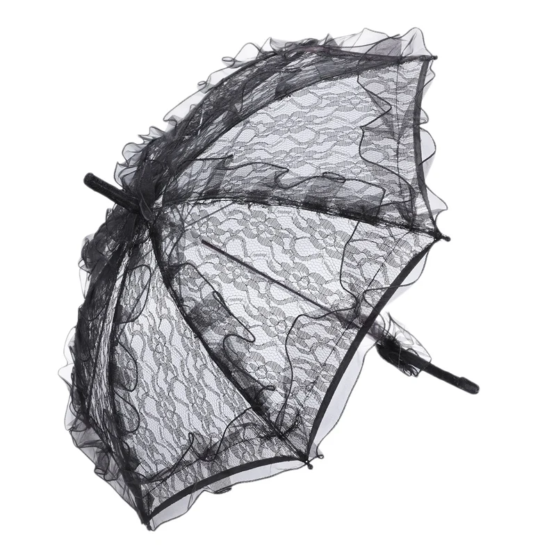 

Lace Parasol Wedding Lace Flower Wedding Bride Parasol Umbrella Black