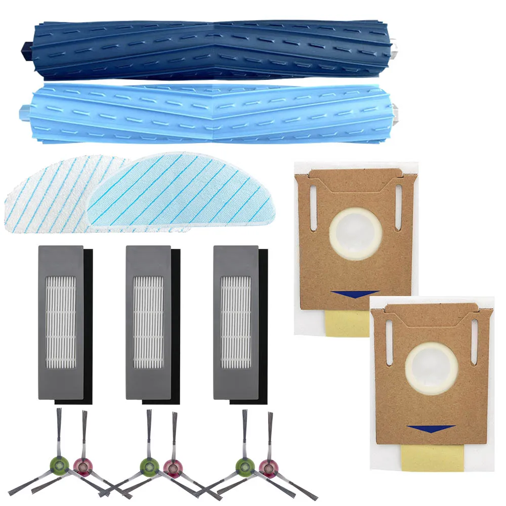 

Cleaner Accessory for ECOVACS T9AIVI / AIVI+, Rubber Roller Main Brush HEPA Filter Side Brush Mop Cloth Charger Dustbin Dust bag