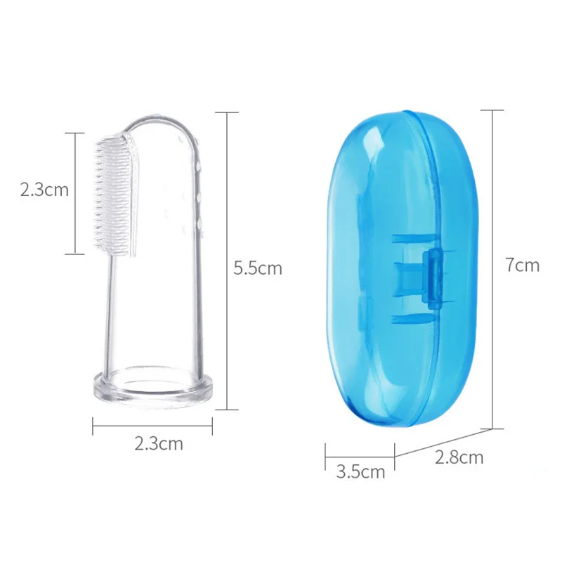 

Baby Teeth Clean Protective Brush Finger Toothbrush Box Newborn Massage Brush Dental Care Items Food Grade Silicone Infant