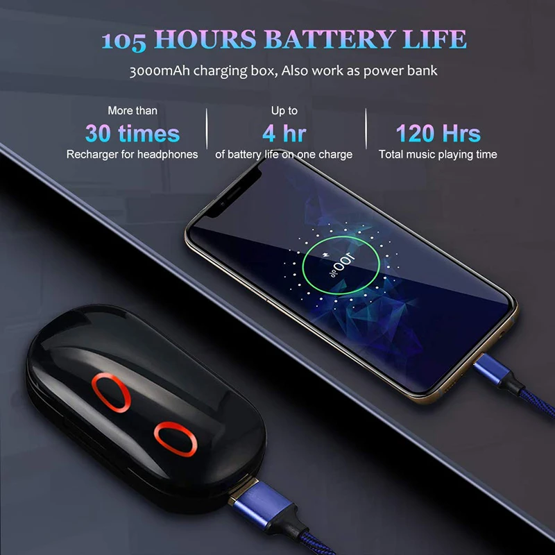 TWS Bluetooth наушники HD стерео беспроводные с шумоподавлением игровая Спортивная