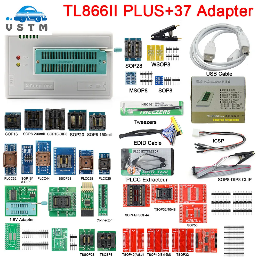 Программатор XGECU V11 TL866II Plus 100% оригинальный универсальный программатор + 37
