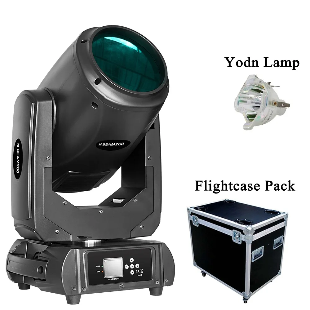 Yodn Lamp 2Pcs/Lot Color Music Moving Head Light 260W 9R Beam Spot 2IN1 DJ Disco Stage Light DMX512 Strobe Effect Party Bar Moving Head - Color: Yodn Lamp