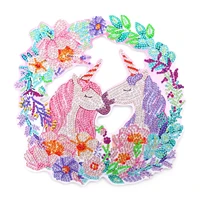 special shaped drill unicorn diamond embroidery kit cross stitch diy 5d diamond painting wreath kit for door home decoration