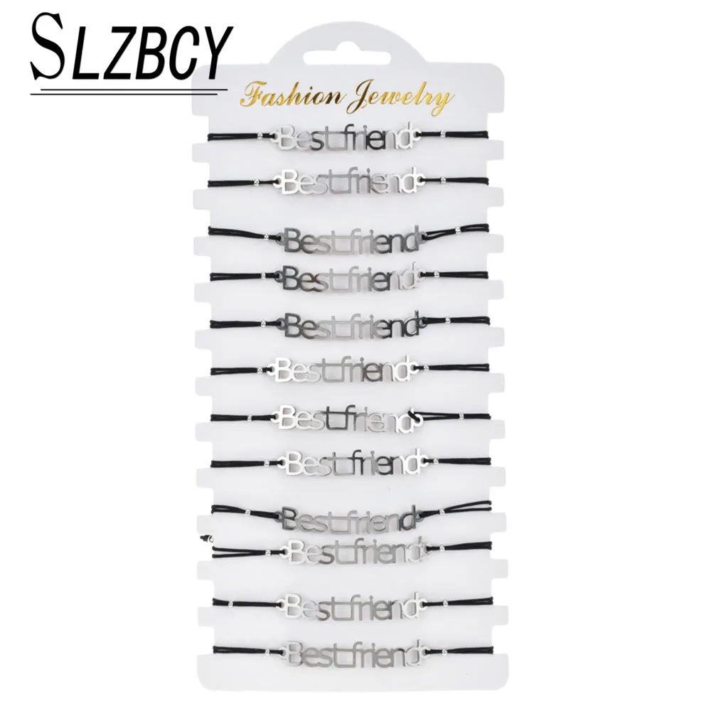 Комплект женских браслетов из нержавеющей стали 12 шт./лот|Браслеты с шармами| |