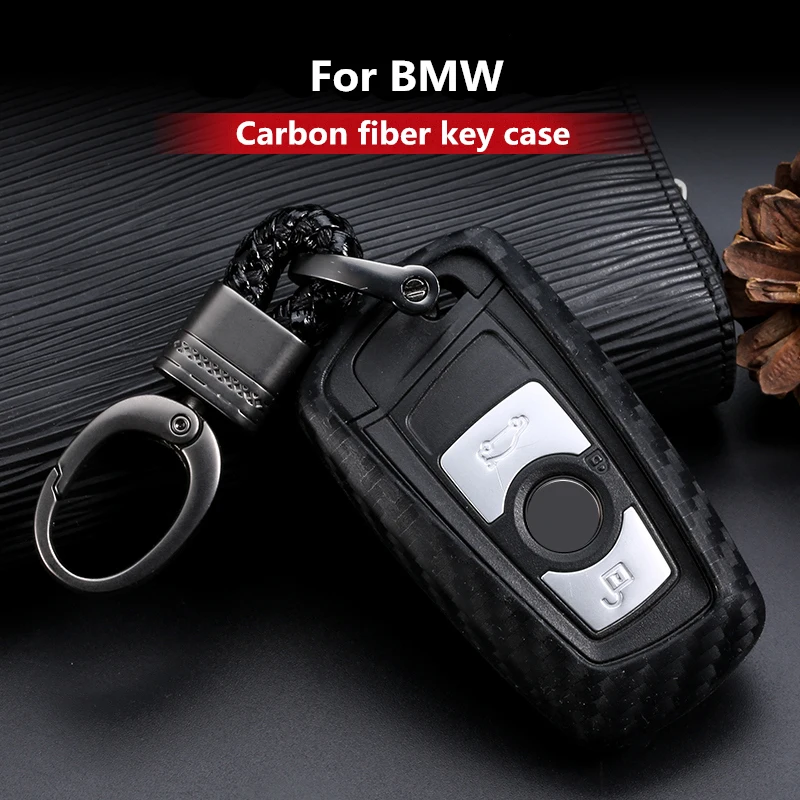 Силиконовый чехол-брелок из углеродного волокна для BMW 520 525 730li 740 118 320i 1 3 5 7 Series X3 X4