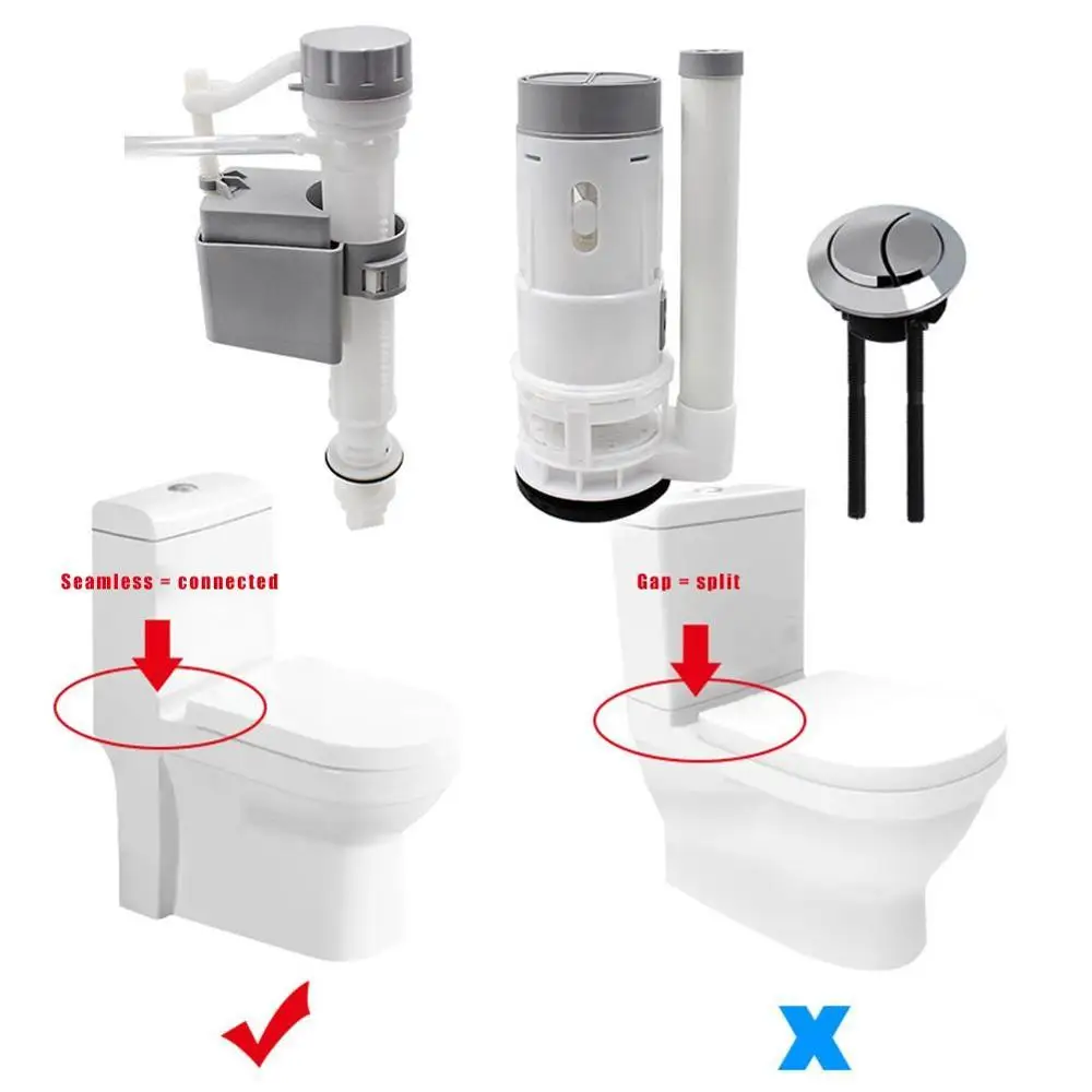 

Toilet Tank Fittings Kit Dual-flush Toilet Repair Kit Suitable for One-piece Toilet Steel Plastic