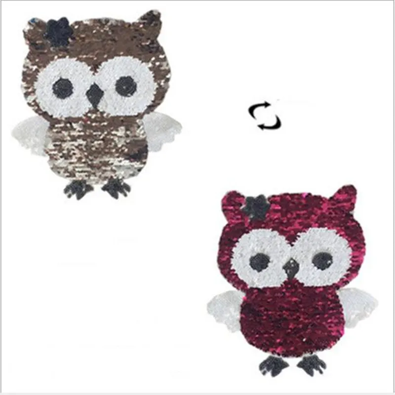 Нашивки с двусторонними пайетками в виде совы 1 шт. | Дом и сад
