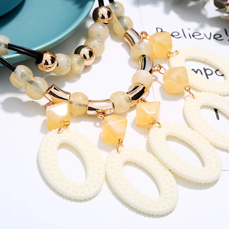 Fashion Large Choker Necklaces Earrings Set For Women Exagrated Wedding Jewelry Set Rope Chain Stateme Necklaces Amazing Price