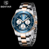 benyar 2021 new mens quartz watch sapphire automatic 100m waterproof clock seiko vd35 movement mens luxury watch reloj hombre