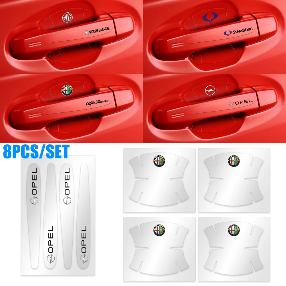 8 шт автомобильные дверные ручки защита против царапин Плёнки дверная ручка