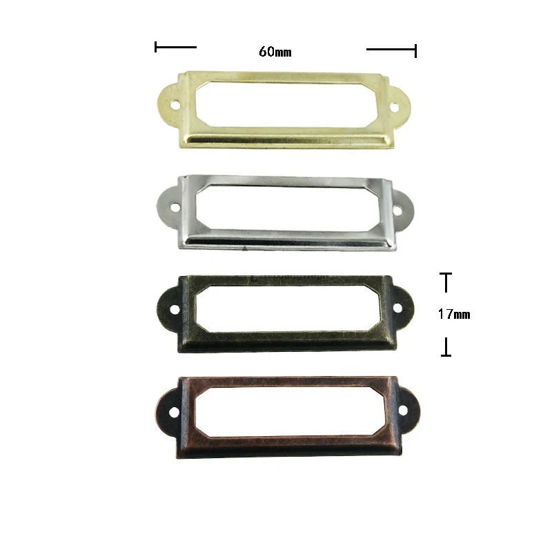 10 шт. античная латунь металлическая этикетка тянущаяся рамка ручка файл с именем