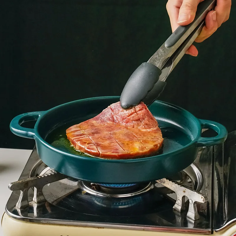 

2021 керамическая домашняя креативная плита, высокотемпературная открытая печь для выпечки, коммерческая тарелка для барбекю, антипригарная...