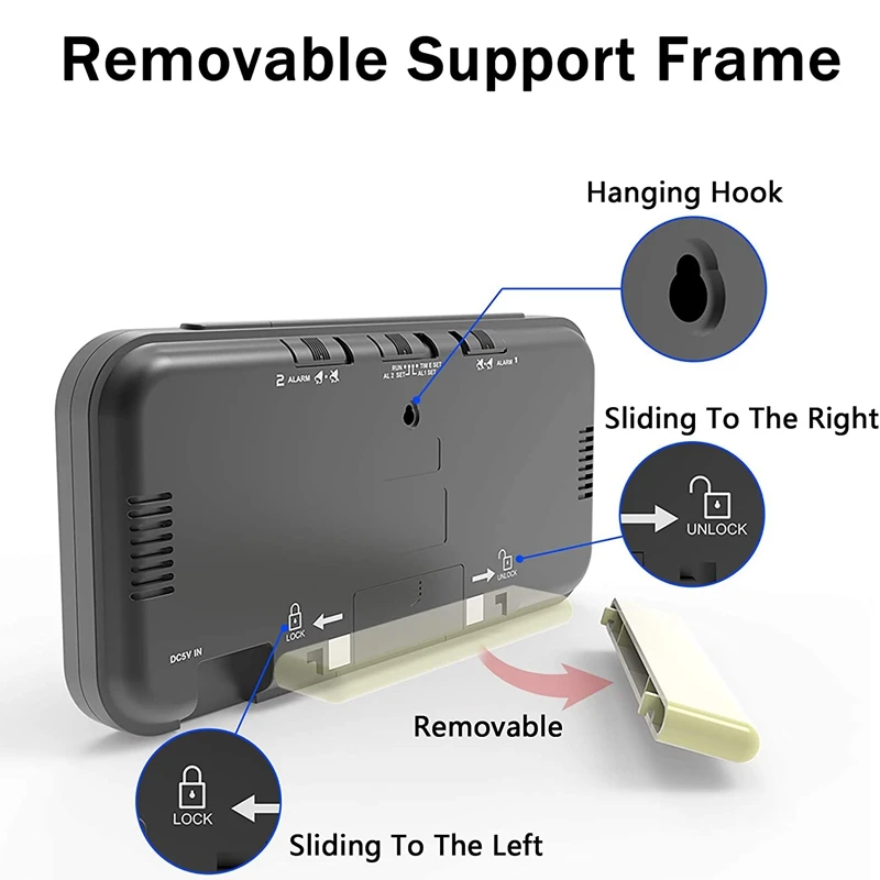 

Large Dual Alarm Clock LED Digital Display-2 USB Charger Port,Snooze Night Light 12/24Hr Desk Living Room Clocks