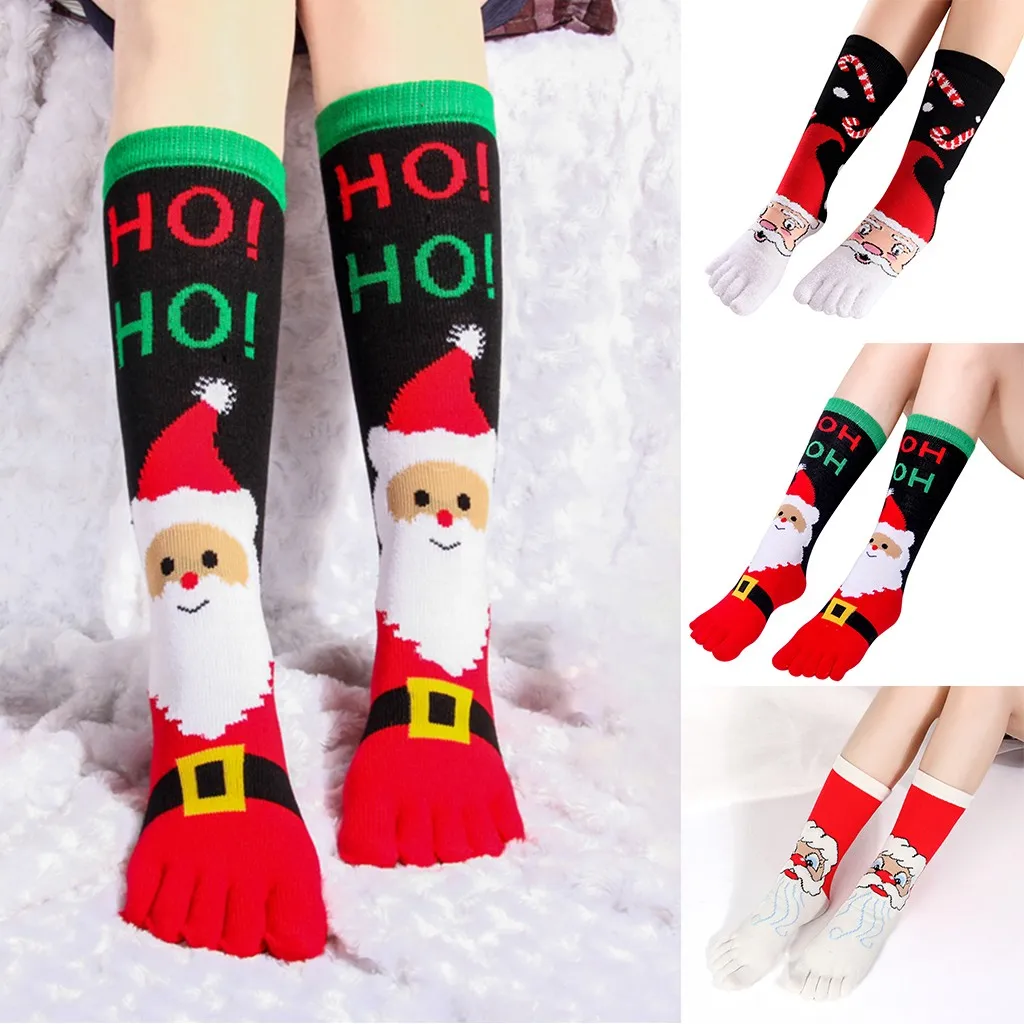 Лучший рождественский подарок рождественские женские носки с пятью пальцами