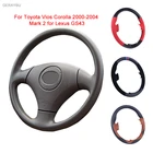 GERAYBU изготовленный на заказ DIY черный кожаный чехол рулевого колеса автомобиля ручной работы для Toyota Vios Corolla 2000-2004 Mark 2 для Lexus GS43