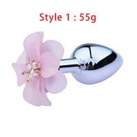 toys stainless steel crystal butt plug pink flower sex toys for women men anal plug adult 18 sex products intimate goods