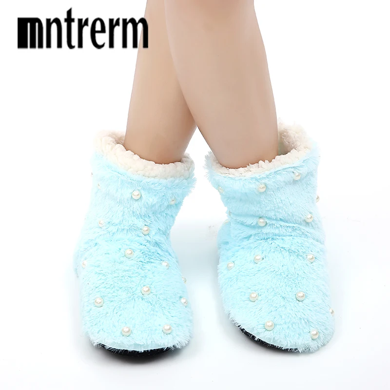 Mntrerm/плюшевые зимние женские хлопковые тапочки Теплая обувь без шнуровки