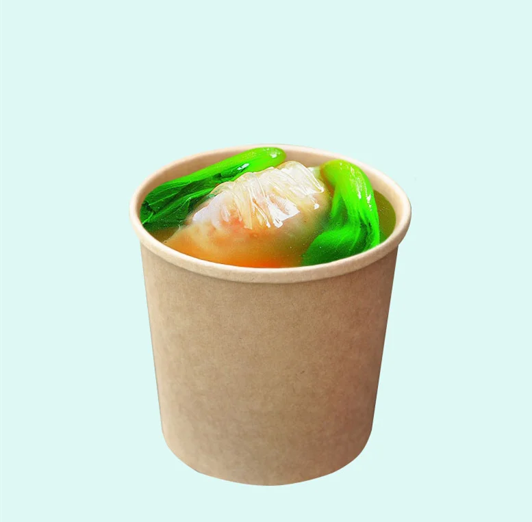 Миска на вынос крафт биоразлагаемая бумажная целлюлоза 1000 мл салат лапша суп
