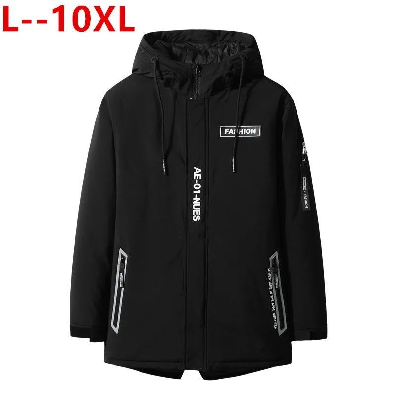 Мужская стеганая куртка на хлопковом наполнителе с капюшоном размеры до 5XL |