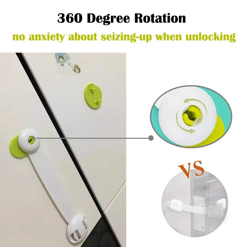 

Latches Child Proof Drawer Locks No Drill Adhesive Toddler Security Baby Safety Locks for Closet, Cupboard, Fridge, Refrigerator