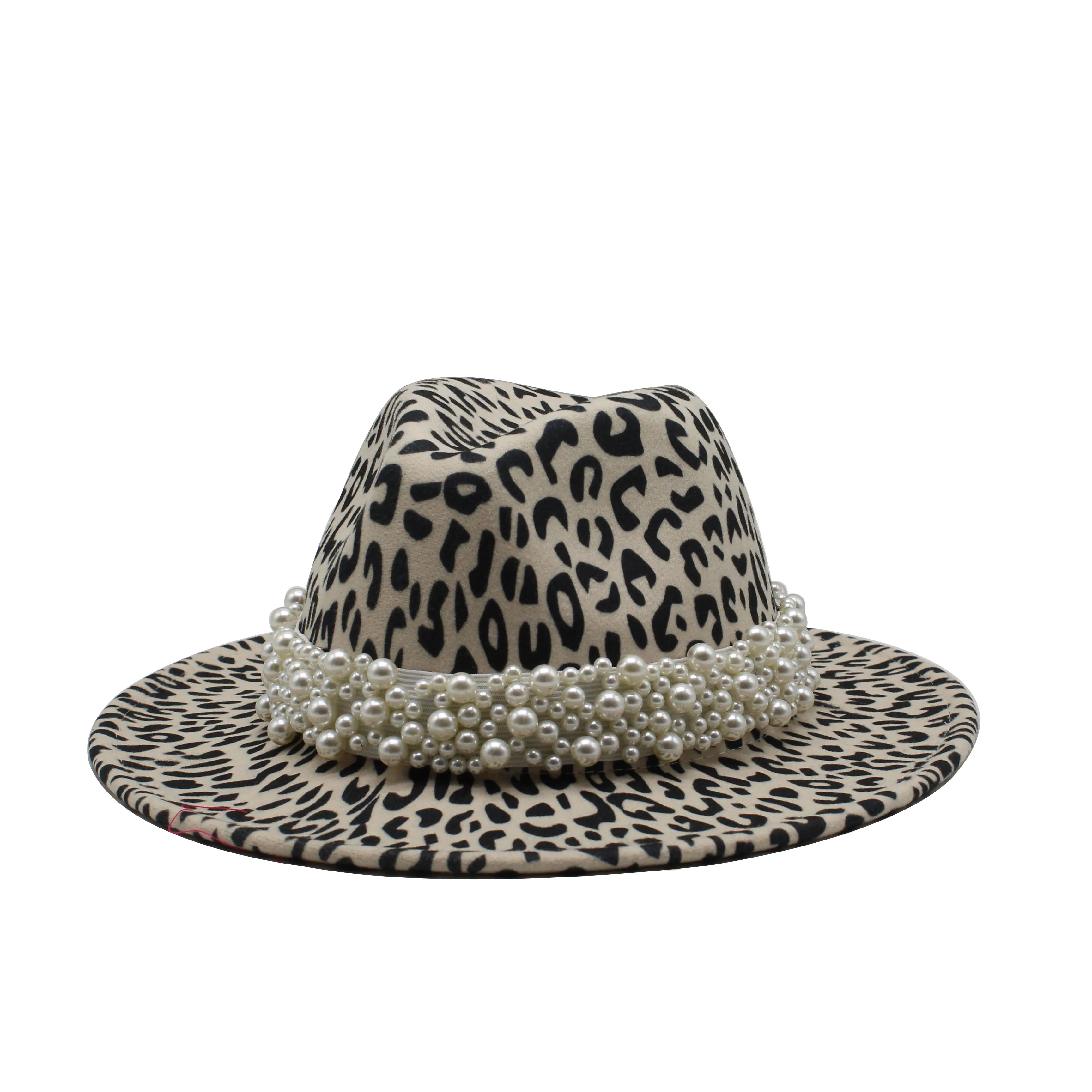 2020 Woolen Felt Hat Panama Jazz Fedoras hats pearl vintage cap Formal Party And Stage Top for Women men unisex | Аксессуары для