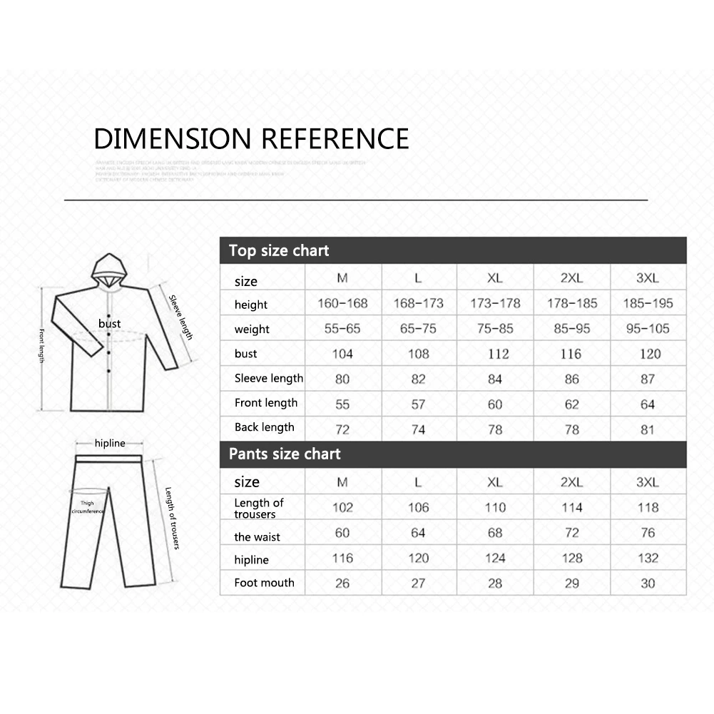Hooded Split Raincoat Rain Pants Suit Adults Waterproof PVC Outdoor Sports Motorcycle Riding Climbing Rainwear Jacket | Дом и сад