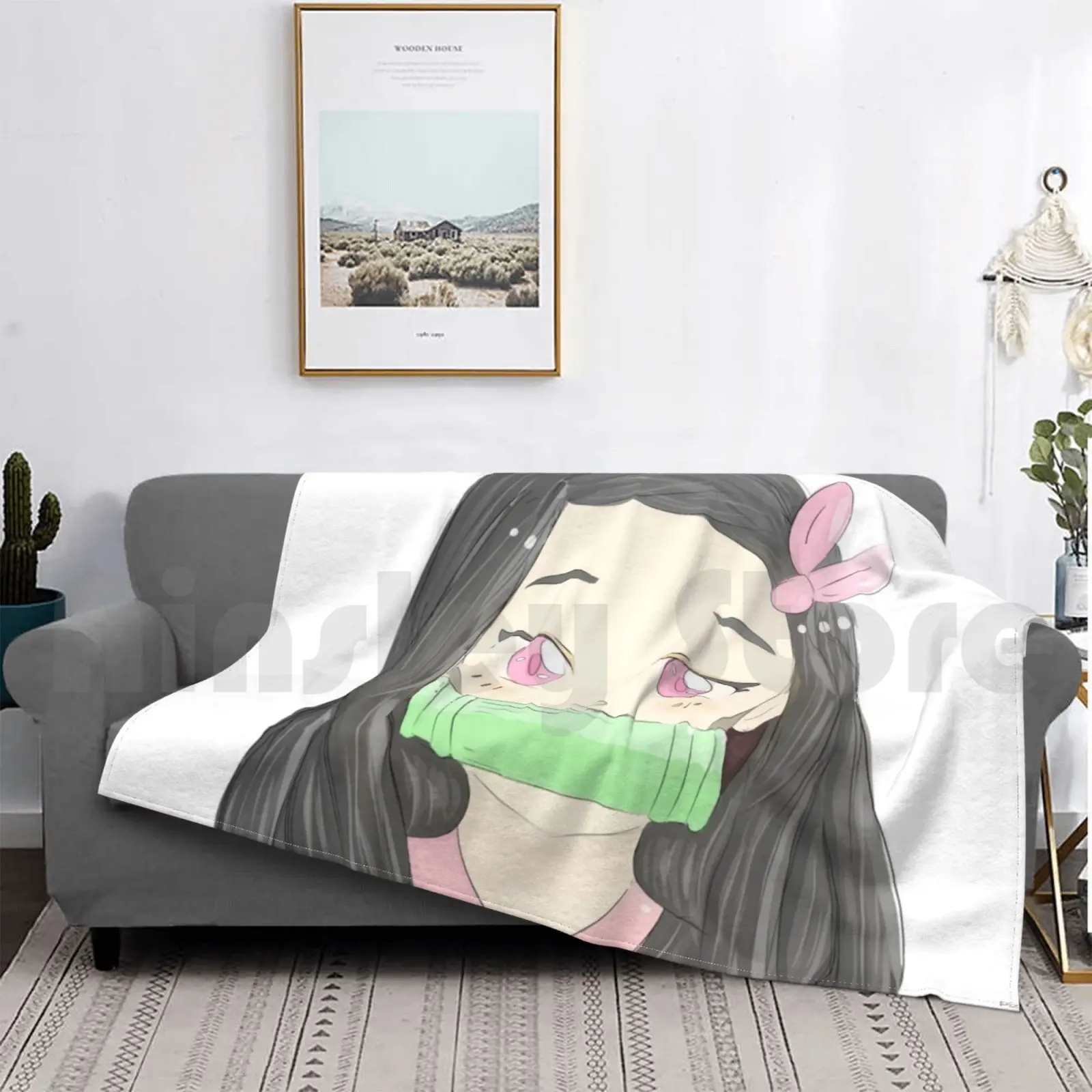 

Blanket Nezuko 2896 Nezuko Demon Kimetsu No Yaiba Anime Manga Muzzle