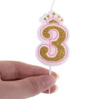 Свечи на день рождения 1, 2, 3, 4, 5, 6, 7, 8, 9, 0, золотые детские свечи на день рождения для торта, товары для вечерние, декоративные свечи для торта