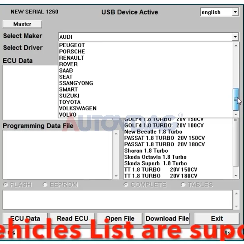 Galleto 1260 OBD2 Obdii ECU чип тюнинговый Инструмент OBD 2 EOBD 307SW автомобильный диагностический ECU флэш-инструмент 16 контактный интерфейс с несколькими языками