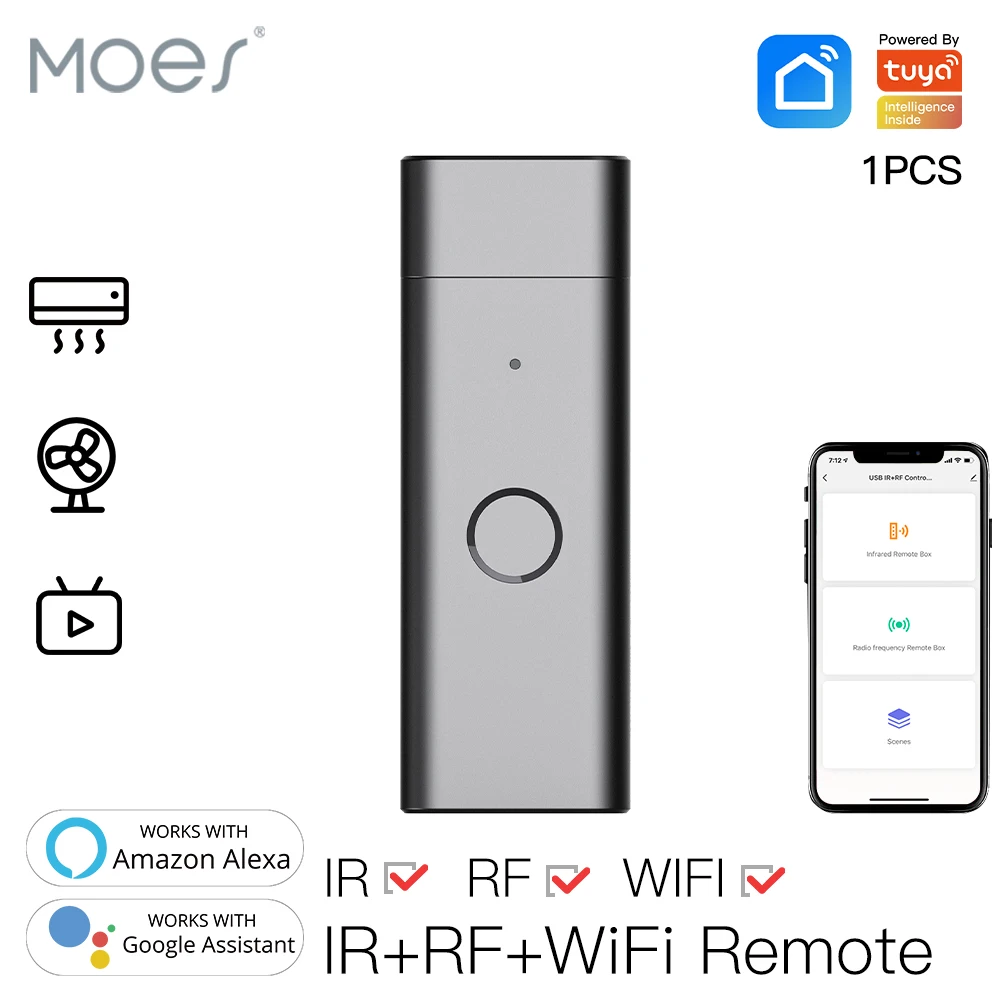 

Смарт-Пульт ДУ Беспроводной инфракрасный с поддержкой Wi-Fi и Alexa Google