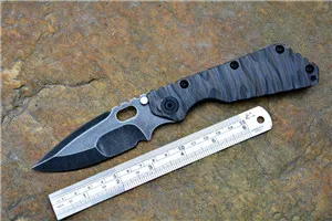 Drop point black Y-START SMF Нож D2 атласное лезвие складной нож шариковый подшипник шайба титановая ручка инструмент для улицы тактический нож с ПУ оболочкой - Цвет: Drop point black