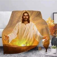 jesus god flannel blanket christmas gift for girl boys teens 3d print kids adults quilts home decor fashion party blanket