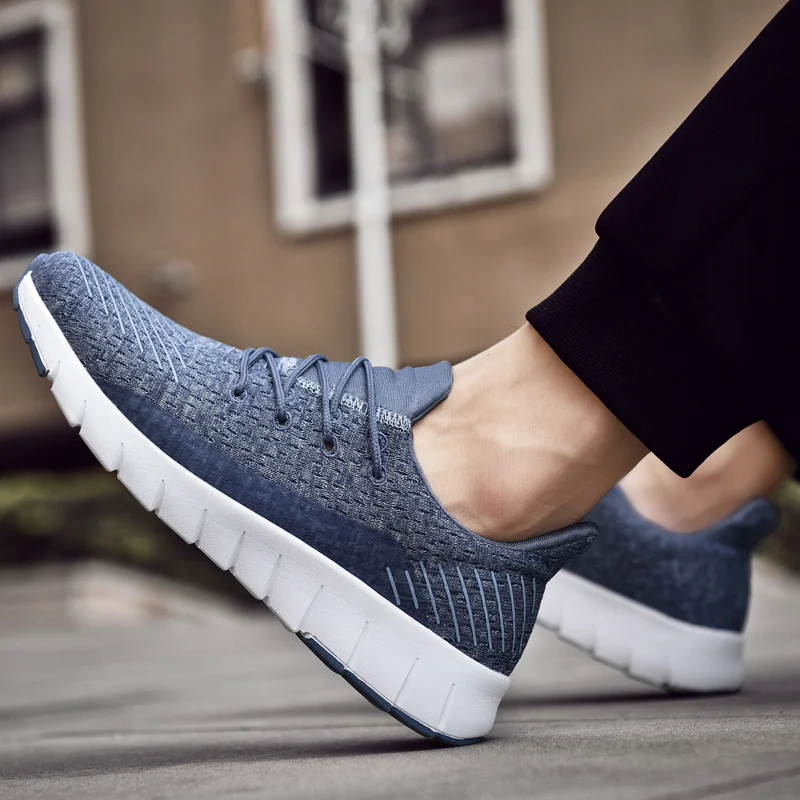 Мужские кроссовки для бега уличные дышащие с лезвием мужские большого размера