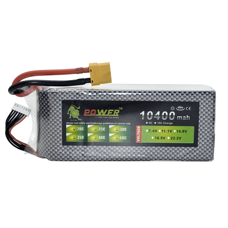 лев мощность 222 v 10400mah 45c lipo батарея дл