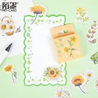 36 шт., бумажная клейкая лента с изображением цветов и растений