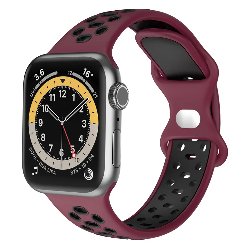 

Ремешок силиконовый для Apple Watch 7, 45 мм, 41 мм, 654321, 42 мм, 44 мм, 40 мм, 38 мм