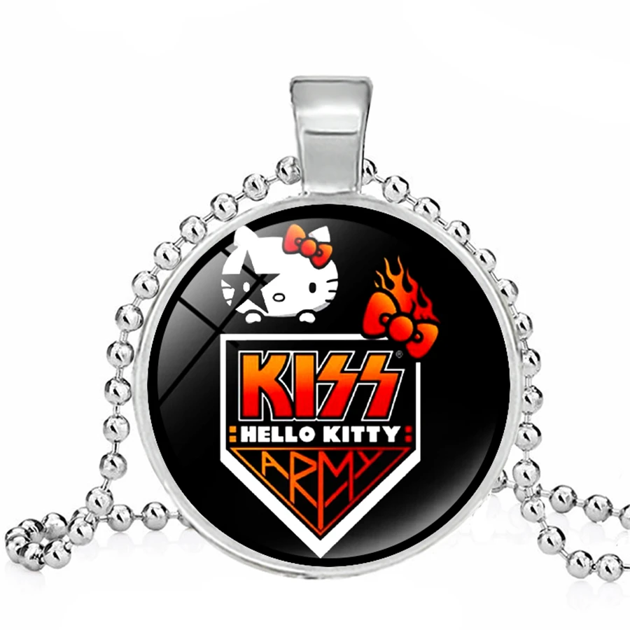 Рок группа ожерелье поцелуй ручной работы Поцелуй Группа Подвески мульти дизайн