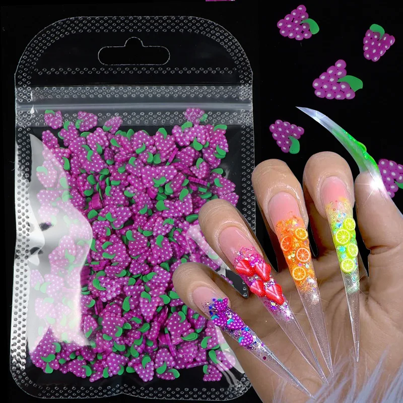 

10g Bag Nail Art Fruit Clay Patch Decoration Accessories 3D Thin Patch Phototherapy Accessories DIY Nail Art Charm Design