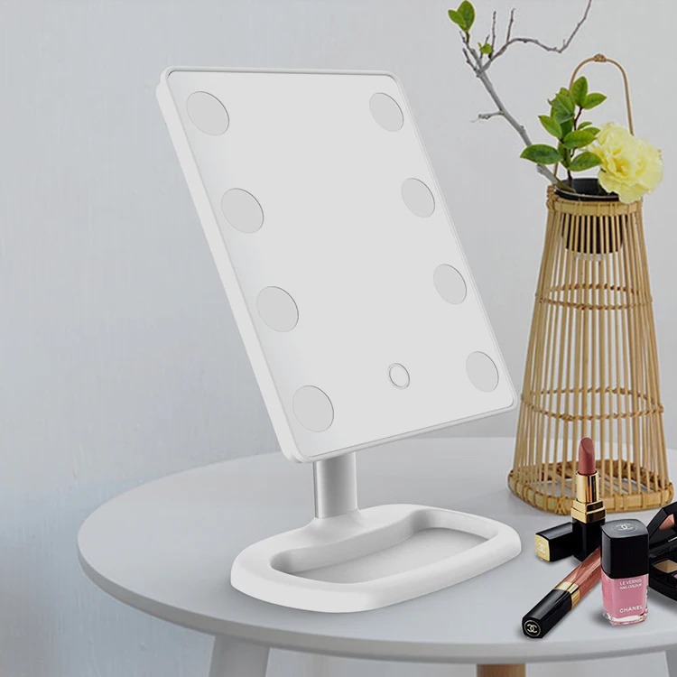 

Touch Screen Led Makeup Mirror Light Mirrors Vanity Mirroir Stand Make up Miroir Lumineux Desk Table Cosmetics Bathroom Mirror