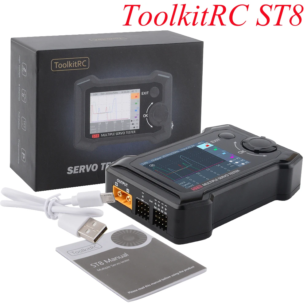 Новый 2019 ToolkitRC ST8 2 4 &quotTFT 7 28V 8 канальный Servo интегрированный Тесты er независимых