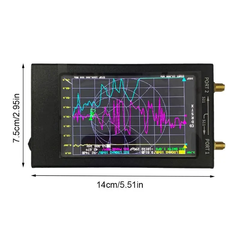 

1.5GHz NanoVNA-F VNA HF VHF UHF Vector Net-work Antenna Analyzer with 4.3 Inch IPS LCD Display Screen